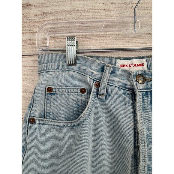Vintage 80s Guess Straight Leg Jeans Womens 28 (26) Blue Light Wash Denim - Picture 4 of 11